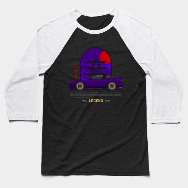 Tuner Purple S13 JDM Baseball T-Shirt by GoldenTuners